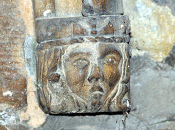 Head on the east side of the south door October 2009